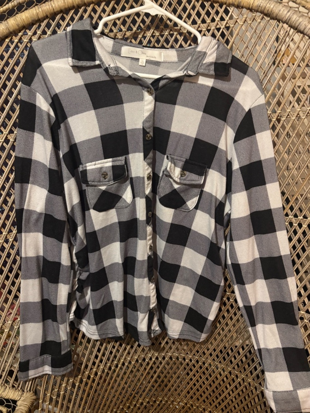 Eden & Olivia Black and White Plaid Shirt